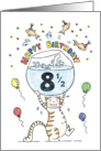 Happy Half Birthday, Age specific, 8 and a half, Cat holding fish bowl card