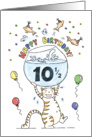 Happy Half Birthday, Age specific, 10 and a half, Cat with fish bowl card