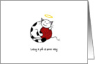 Sympathy, Loss of a Pet, Cat hugging ball of yarn card
