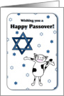 Wishing you a Happy Passover, Far away, Cat and Star of David card