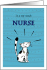 Happy Nurses Day, Nurse cat looking proud, For colleague, coworker card