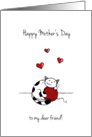 Happy Mother’s Day, For friend, Cat hugging yarn card