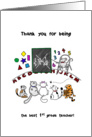 Thank you to 1st grade teacher, Mouse teaches cats important lesson card
