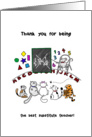 Thank you to substitute teacher, Mouse teaches cats important lesson card