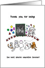 Thank you to special education teacher, Mouse teaches cats lesson card