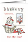 Auguri di Buon Natale for Mamma, Italian Christmas Card, Sleeping cats card
