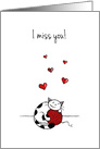 I Miss You During Covid-19 - Cat hugging ball of yarn card