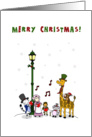 Christmas animals carolling - Merry Christmas to my colleague card