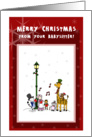 Christmas animals carolling - Merry Christmas from your babysitter card