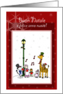 Christmas animals carolling - Buon Natale (Merry Christmas) Italian card