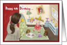 Happy fourth 4th birthday for daughter - Princess dancing in room card