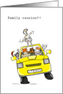 Family reunion invitation - Crazy cat family in car card