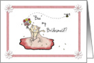 Be My Bridesmaid Invitation for Aunt - Cute cat in bridesmaid dress card