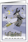 Happy Halloween General Humor - Cat’s Flying Lesson card