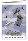 Happy Halloween for Husband - Cat’s Flying Lesson card