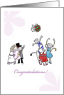 Congratulations marriage for daughter & son-in-law - Cats at wedding card