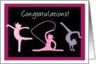 Congratulations gymnastics competition - Gymnast cats do gymnastics card