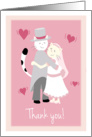 Thank you for being at our wedding - Bride and groom cat hugging card