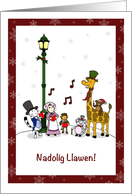 Nadolig Llawen! - Merry Christmas in Welsh with Animals card