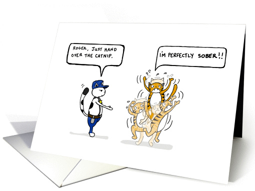 Congratulations on your new job - For police officer - Two cats card