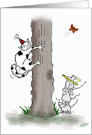 Feliz cumpleaos / Happy birthday card in Spanish - Cat and mice card