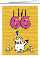 Happy 66th Birthday, Not over the hill just yet, Cat and mice card