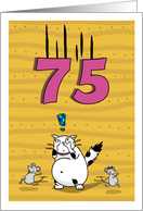 Happy 75th Birthday, Not over the hill just yet, Cat and mice card