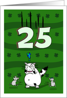 Happy 25th birthday on St. Patrick’s Day, Cat and mice card