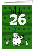 Happy 26th birthday on St. Patrick’s Day, Cat and mice card