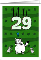 Happy 29th birthday on St. Patrick’s Day, Cat and mice card
