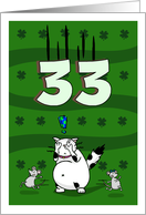 Happy 33rd birthday on St. Patrick’s Day, Cat and mice card