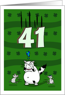 Happy 41st birthday on St. Patrick’s Day, Cat and mice card