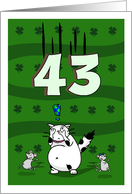 Happy 43rd birthday on St. Patrick’s Day, Cat and mice card