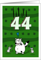 Happy 44th birthday on St. Patrick’s Day, Cat and mice card