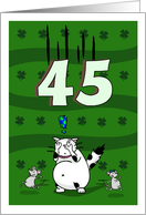 Happy 45th birthday on St. Patrick’s Day, Cat and mice card
