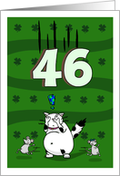 Happy 46th birthday on St. Patrick’s Day, Cat and mice card