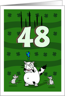 Happy 48th birthday on St. Patrick’s Day, Cat and mice card