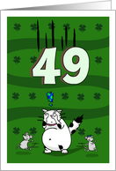Happy 49th birthday on St. Patrick’s Day, Cat and mice card