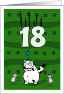 Happy 18th birthday on St. Patrick’s Day, Cat and mice card