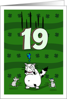 Happy 19th birthday on St. Patrick’s Day, Cat and mice card