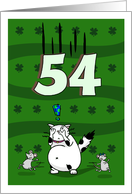 Happy 54th birthday on St. Patrick’s Day, Cat and mice card