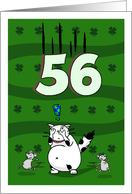 Happy 56th birthday on St. Patrick’s Day, Cat and mice card