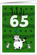 Happy 65th birthday on St. Patrick’s Day, Cat and mice card