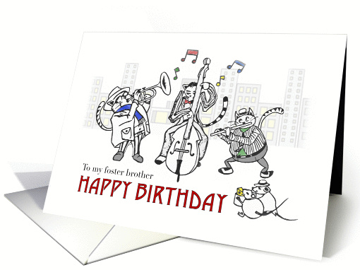 Happy birthday to foster brother, Cats playing jazz music... (1424786)