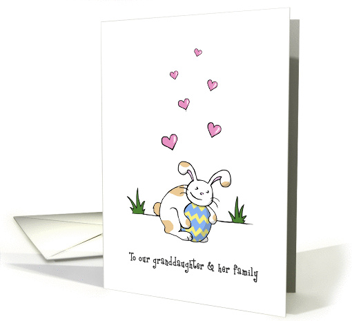 Happy Easter to our granddaughter and family, Cute bunny rabbit card