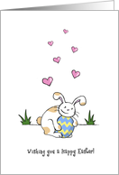 Happy Easter, Like a sister to me, Cute bunny rabbit hugs egg card