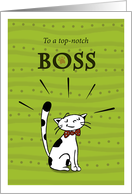 Thank you for boss from employees, Proud cat with bow tie card