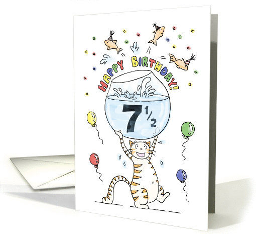 Happy Half Birthday, Age specific, 7 and a half, Cat... (1428462)