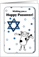 Wishing you a Happy Passover, Far away, Cat and Star of David card