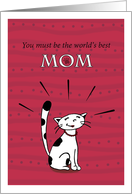 Happy Birthday on Mother’s Day, Mom cat looking proud card